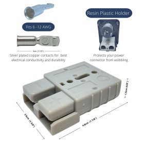 50 amp Anderson Style Plug & Dual QC3.0 USB Panel Mount Assembly