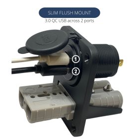50 amp Anderson Style Plug & Dual QC3.0 USB Panel Mount Assembly