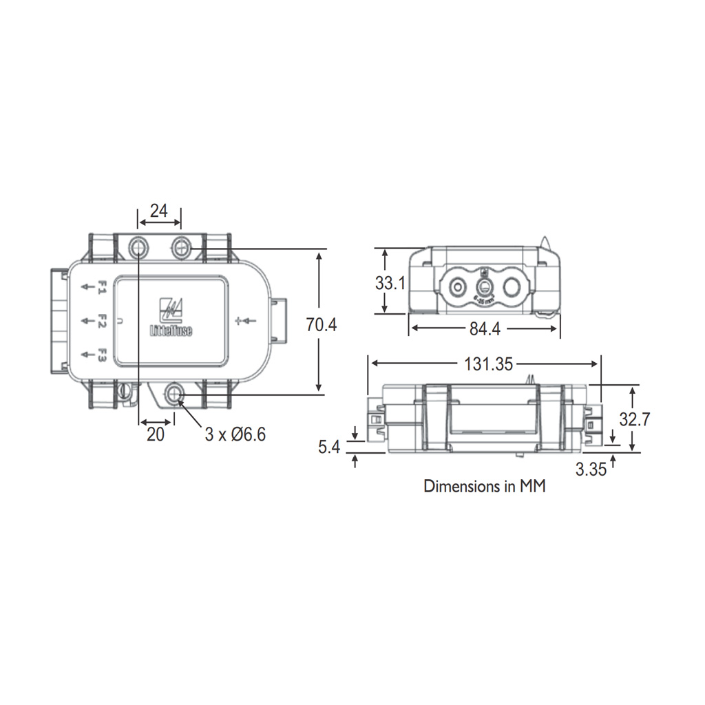 Littlefuse Midi Fuse MDB Power Distribution Module Up to 3 Fuses - Image 4
