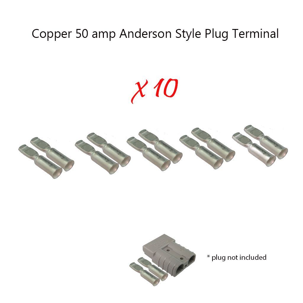 50 amp Anderson Plug Copper Terminals 10 x terminals