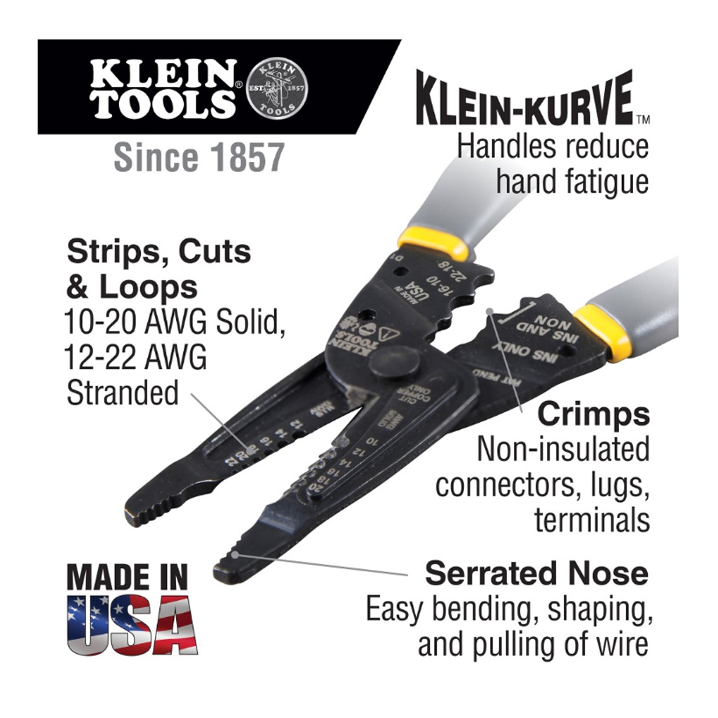Klein Kurve Long Nose Wire Stripper Crimper - Image 4
