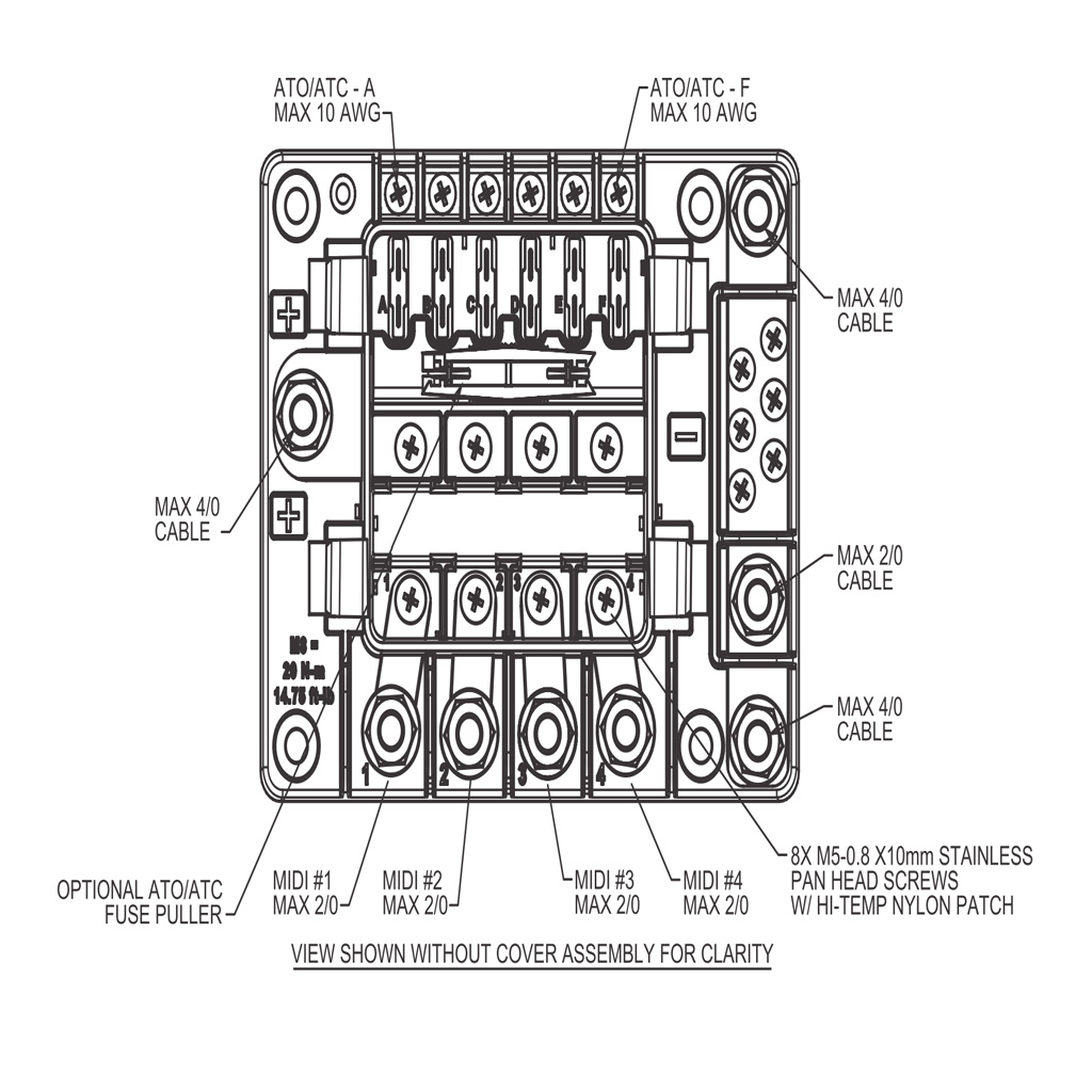 Power Distribution Module: 4 x Midi, 6 x Auto Fuse Max: 60V 350A - Image 3