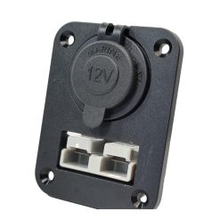 Alternative view of Panel Mount Assembly with 50 amp Anderson Plug and Cig Socket