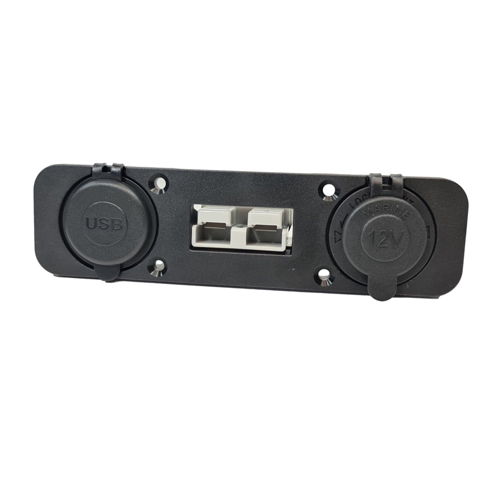 50a Anderson Plug Dual USB Cig Socket - Panel Mount