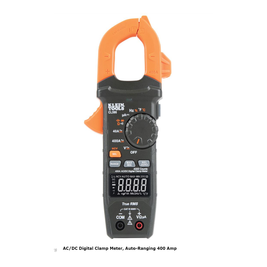 Klein Tools CL390 AC/DC Digital Clamp Meter Auto Ranging
