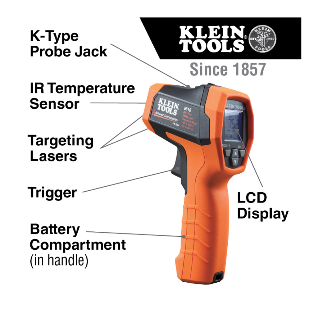 Klein Dual-laser infrared thermometer - 20:1 -40 to 650°C - Image 4
