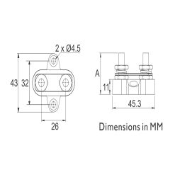 Alternative view of Bussman Junction Box Double Pole with 80a Link