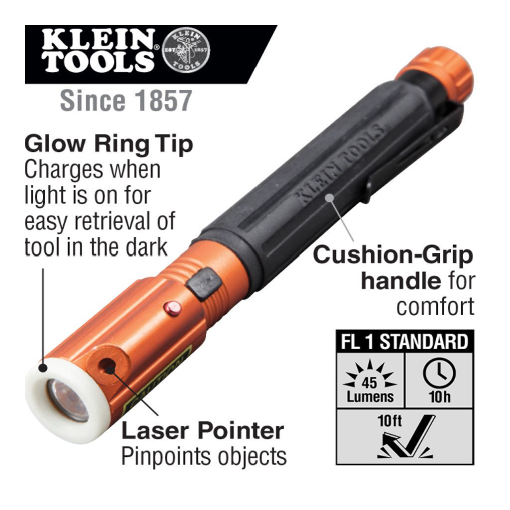 Klein Inspection Penlight with Laser Pointer Aluminum Body - Image 2
