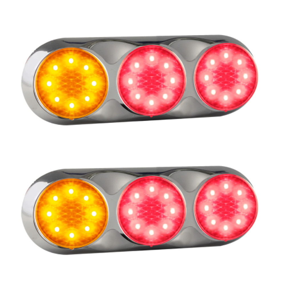 LED Stop Tail Indicator Lamp Chrome Back - Image 3