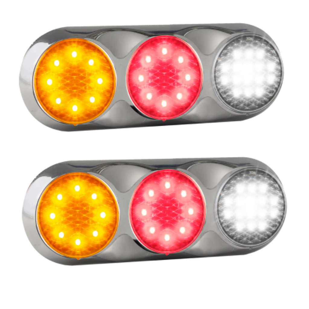 LED Stop Tail Indicator Reverse Light Chrome Back - Image 2
