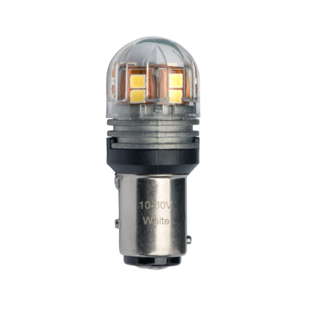 JW Speaker LED Red Tail Light Bulb 12/24v 120/60Lm Output Bayonet Style 2pc - Image 2