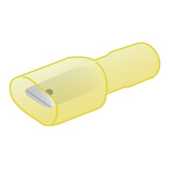 Fully Insulated Crimp Terminal Male - Yellow