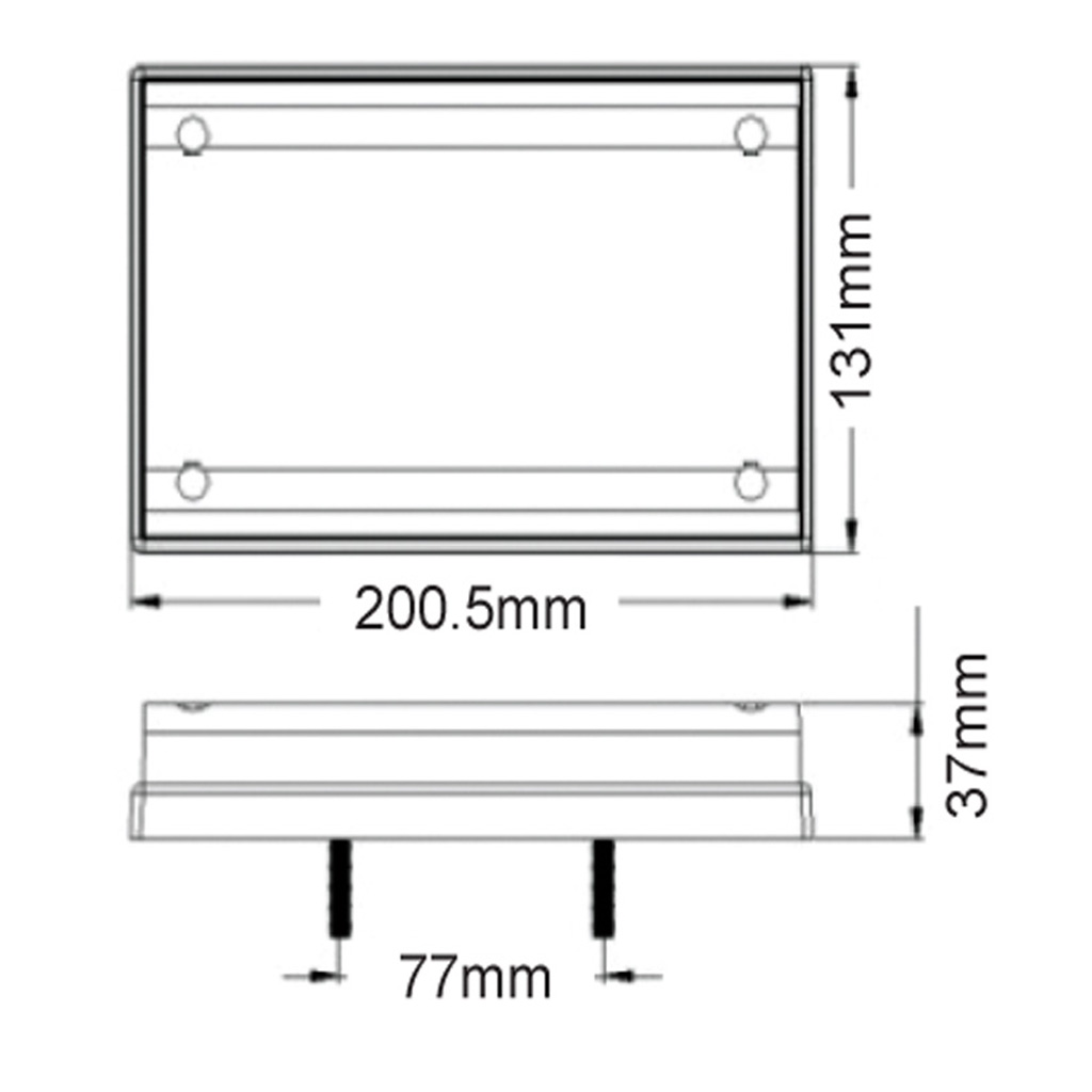 LED Reverse Light Module Jumbo Series 12 / 24v 200mm x 131mm - Image 2
