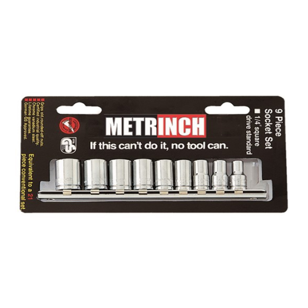 Metrinch 1/4" Standard Socket Set Drive 9 Piece - Image 3