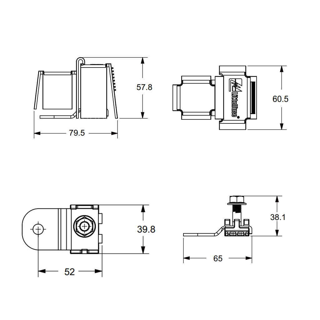 Littlefuse ZCase Fuse Battery Stud Mount Bars 1 Pole and Cover - Image 3