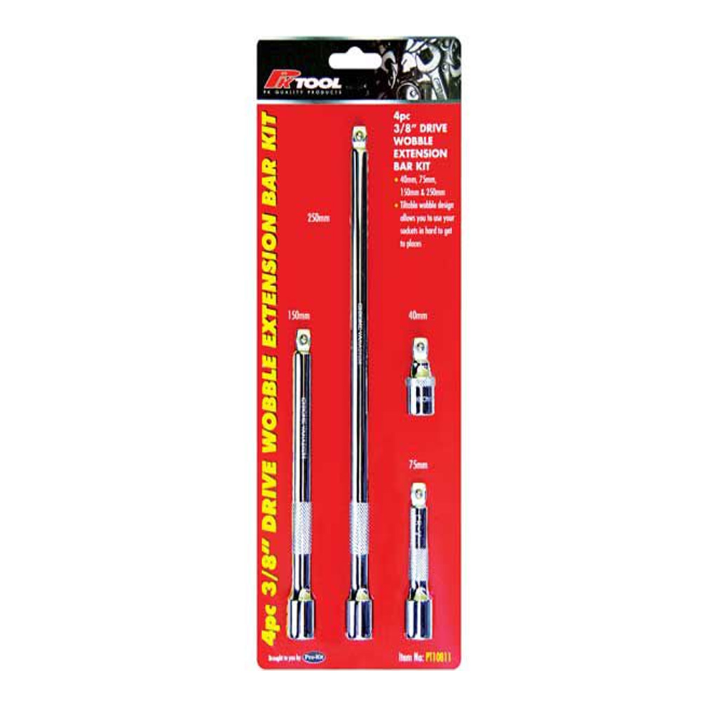 PK Tools 3/8"dr Socket Wobble Extension Bar 4pc Set - Image 2