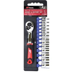1/4"dr Hetok® Socket & Ratchet 13pc Set