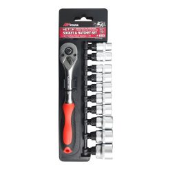PK Tools 3/8"dr Hetok® Socket & Ratchet 11pc Set