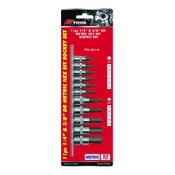 Alternative view of PK Tools Hex Bit Socket 1/4" & 3/8"dr Metric 11pc Set