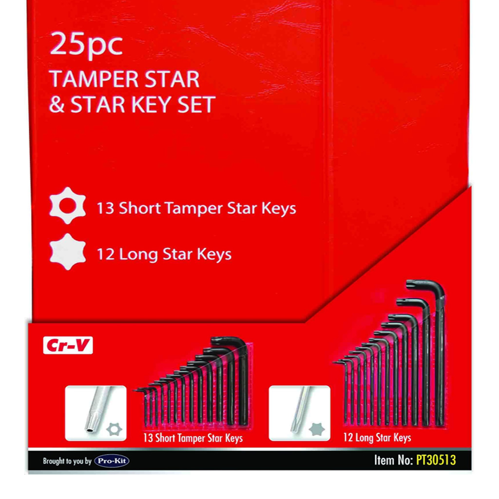 PK Tools Short Tamper Star and Long Star Key 25pc Set - Image 3