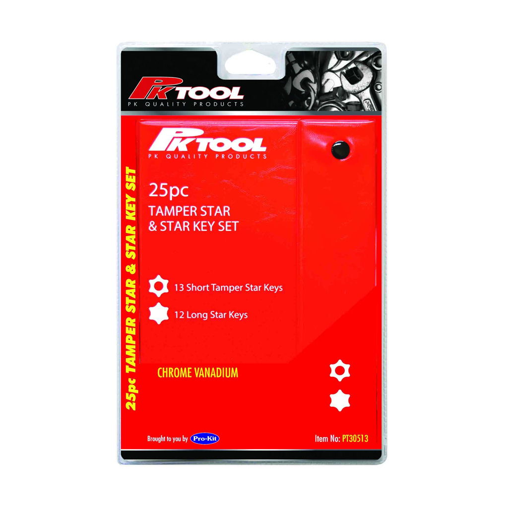 PK Tools Short Tamper Star and Long Star Key 25pc Set - Image 2