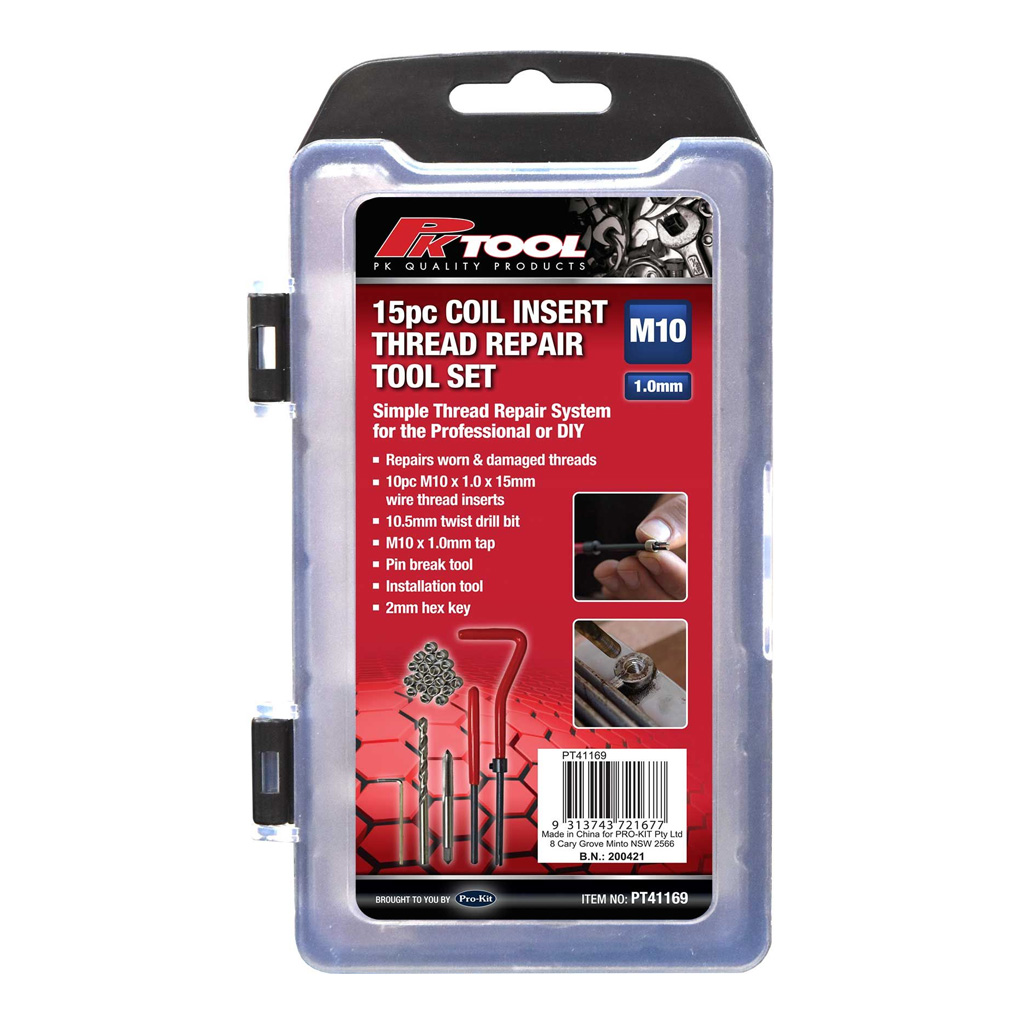 PK Tools Coil Insert Thread Repair Tool 15pc Set - Image 2