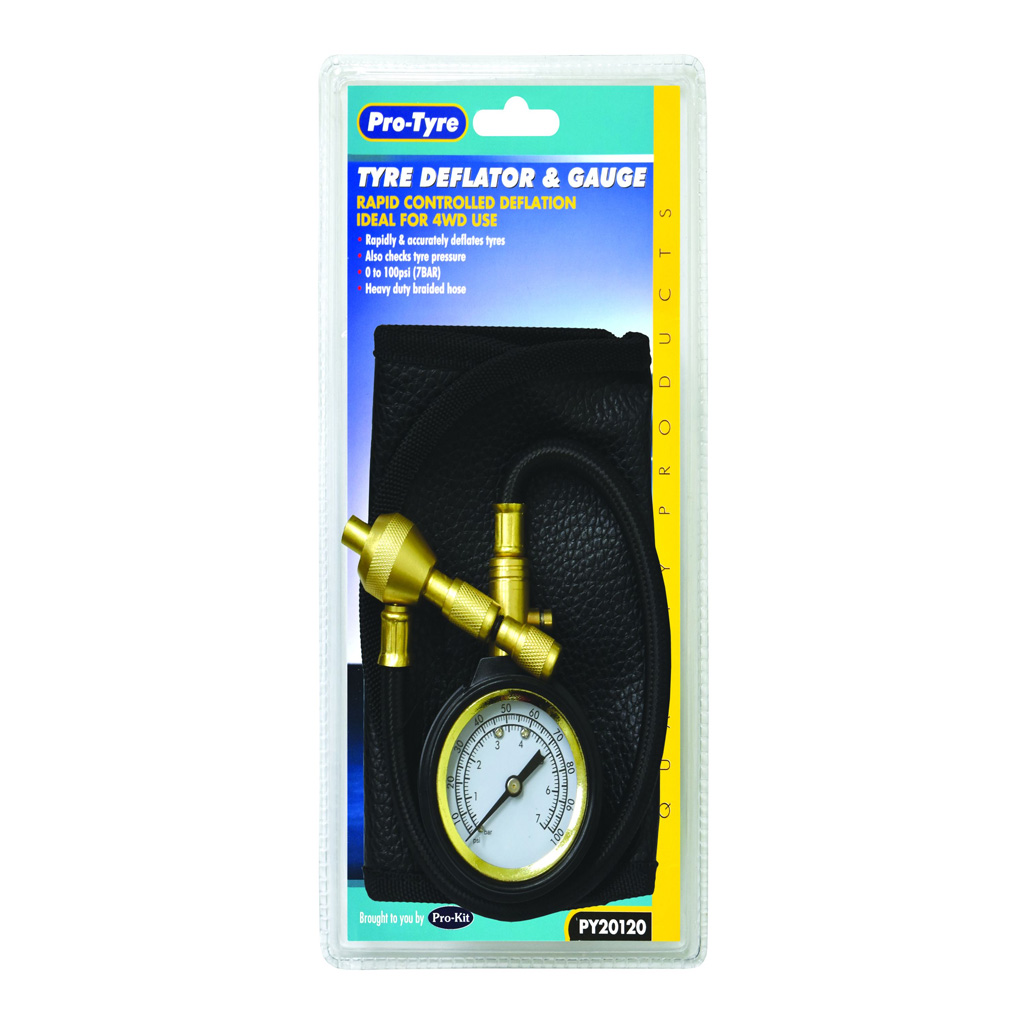 Pro Kit Tyre Deflator with Gauge Leather Storage Pouch - Image 4