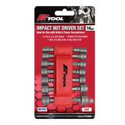 Alternative view of PK Tools Impact Nut Driver Set 14pc  5mm (3/16") - 12mm (7/16")