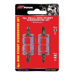 Alternative view of Mini Screwdriver 4pc Set 2 x Phillips & 2 x Slotted 38mm Long