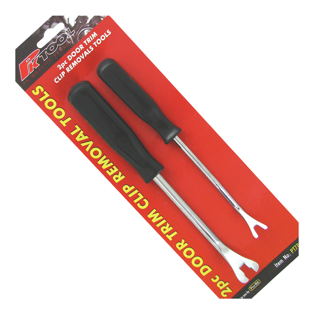 Trim & Clip Removal Tools 2pc Set Curved & Notched Square Fork Offset Head - Image 2