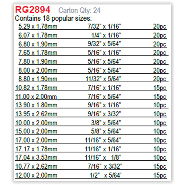 Pro-Kit HNBR O-Ring Assortment Kit 270pc - Image 4