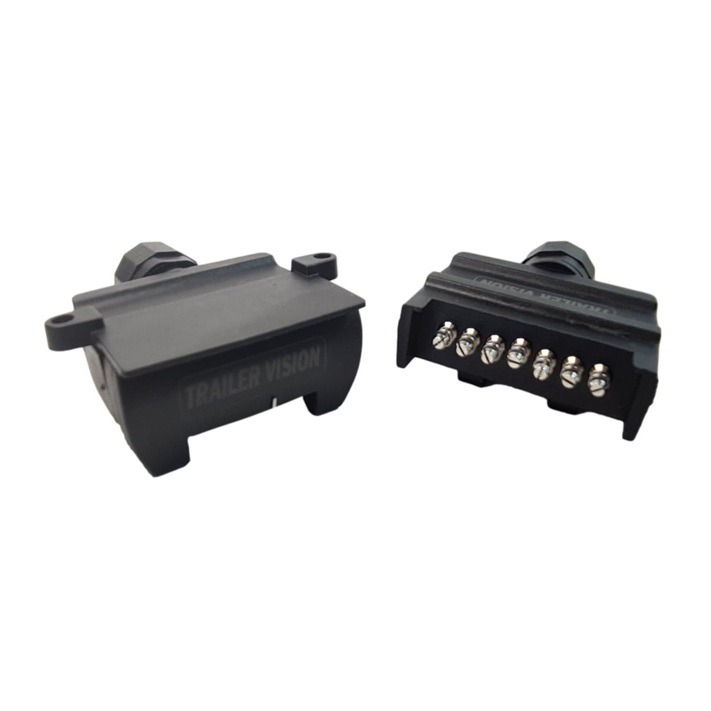Trailer Vision 7 Pin Flat Male Plug & 7 Pin Female Socket with Terminal Springs