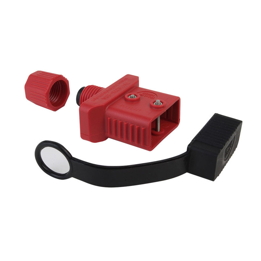 Trailer Vision 50 amp Anderson Plug Cover with Dust Cap Red - Image 2