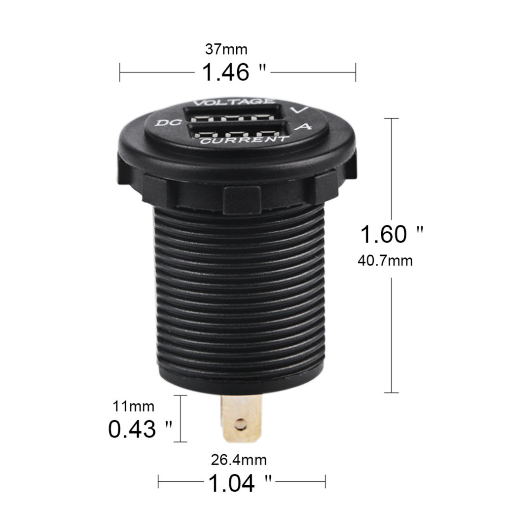 Volt & Amp Meter Round Panel Mount LED Display - Image 4