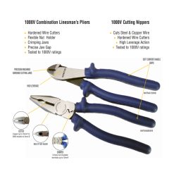 Wattmaster 1000v Combination Plier & Nipper Twin Pack