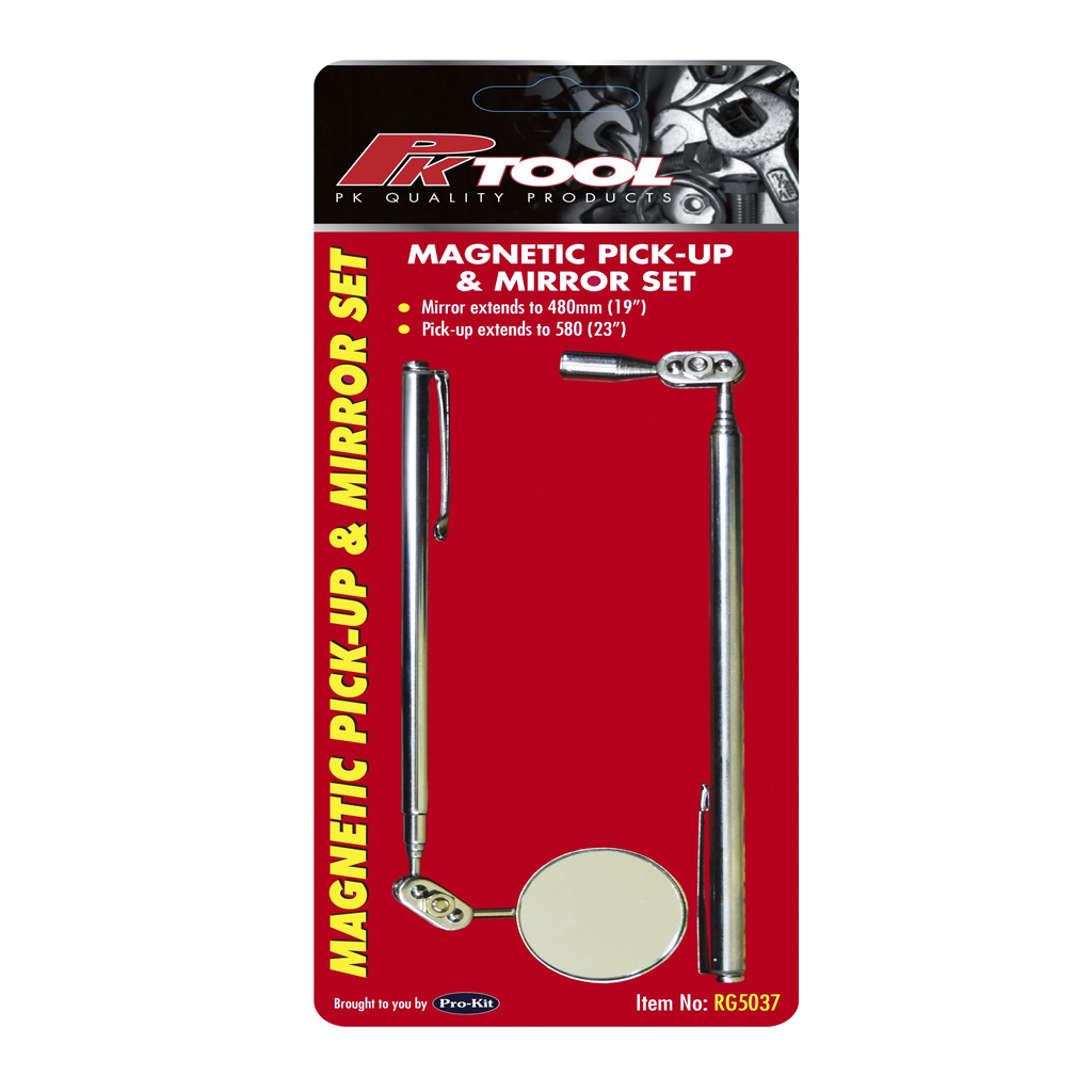 PK Tools Magentic Pick Up Tool & Inspection Mirror Set