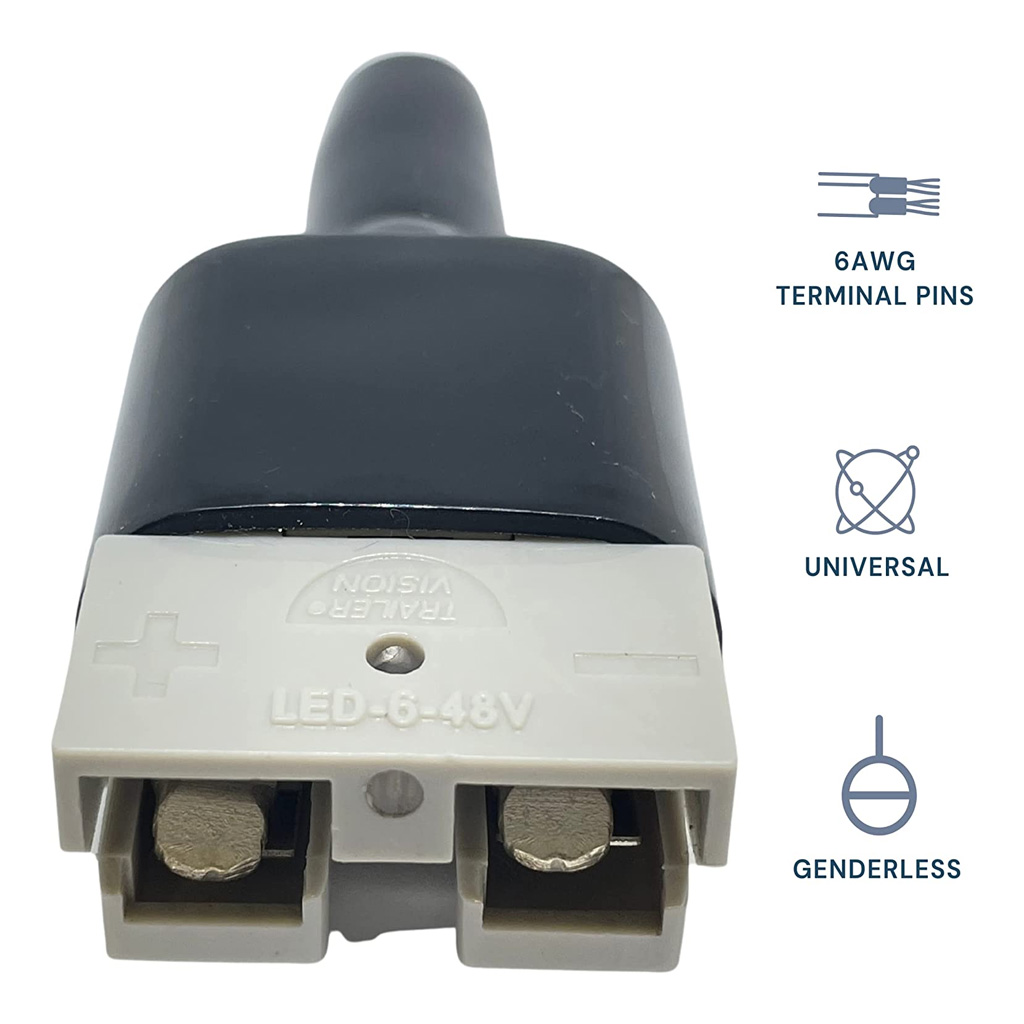 Trailer Vision 50 amp Anderson Style Plug with Boot 2pc Pack