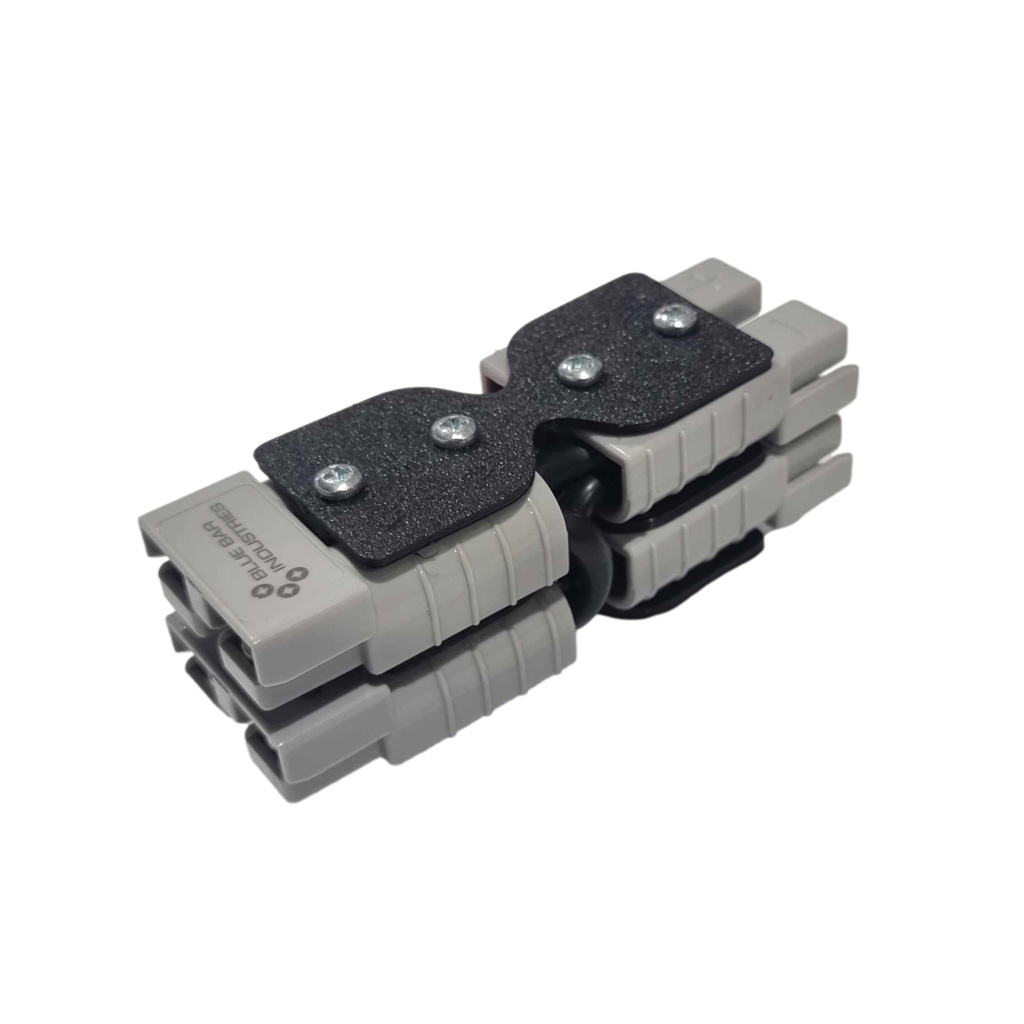 Blue Bar 50 amp Anderson Style Plug Double to Double Grey Mini Adaptor Splitter
