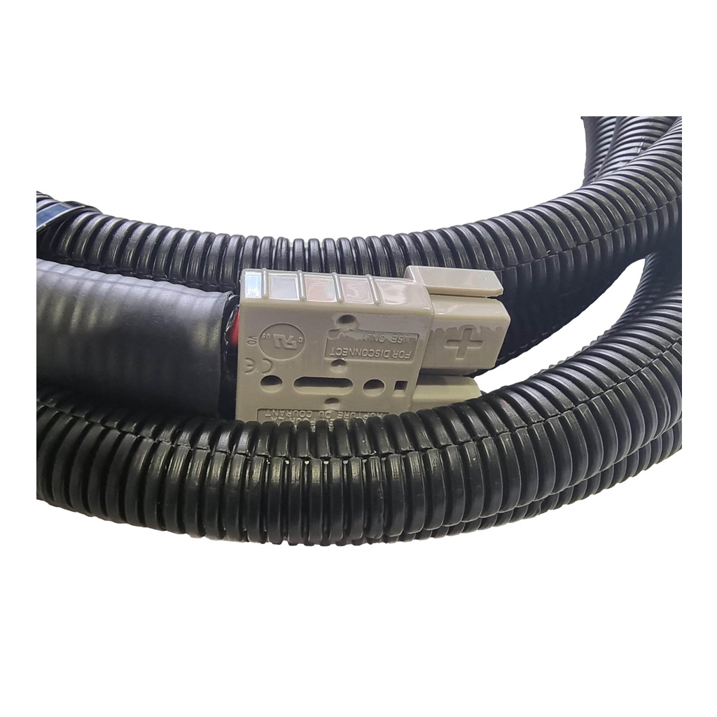 6 B&S (13.5mm2) x 6m Power Extension Lead with 50 amp Resettable Circuit Breaker, Heavy Duty Cable Lugs, Split Tube, 50 amp Anderson Style Plug