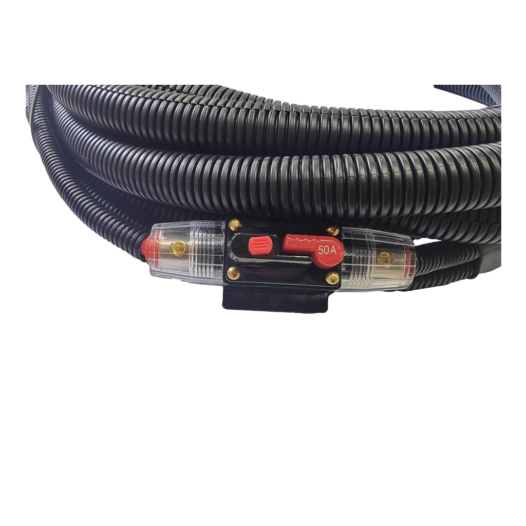 6 B&S (13.5mm2) x 6m Power Extension Lead with 50 amp Resettable Circuit Breaker, Heavy Duty Cable Lugs, Split Tube, 50 amp Anderson Style Plug