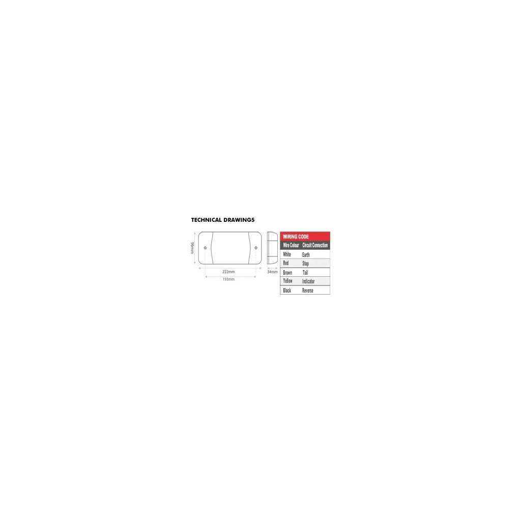 Whitevision CRL220LED Dimensions