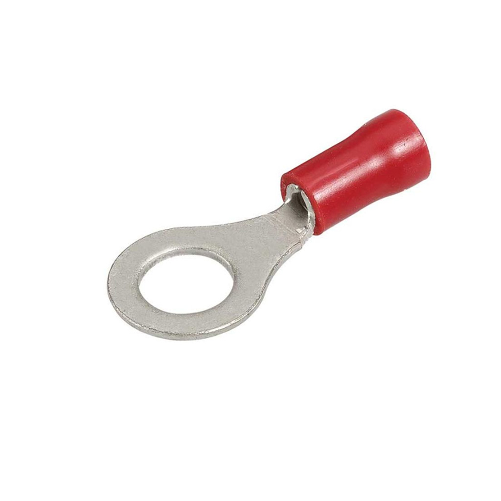Blue Bar DC-13263 Red-Insulated-6.0mm-Ring-Terminal-Wire-0.5--1.5mm-10pk