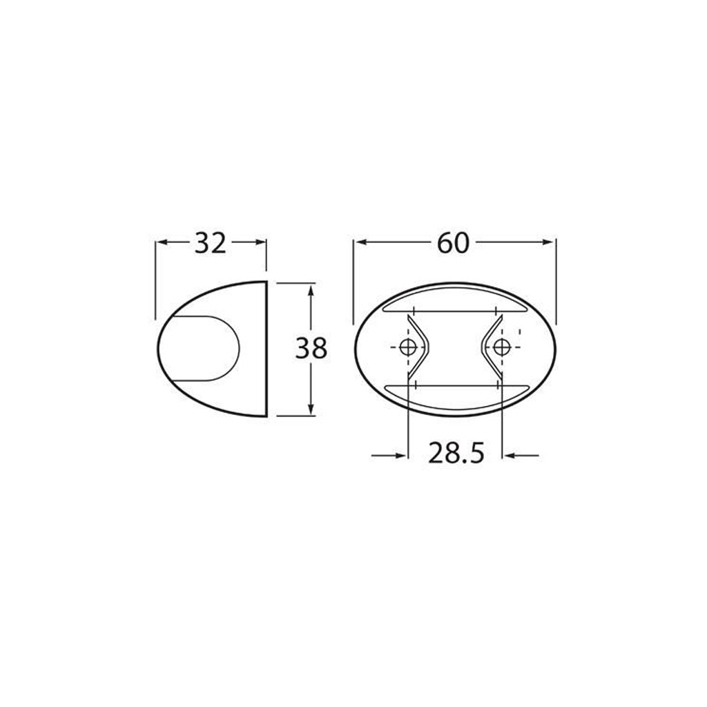 Hella-2307BULK-DuraLED-Rear-End-Outline-Marker-Lamp-Red-LED-8-24V-Blk-Housing