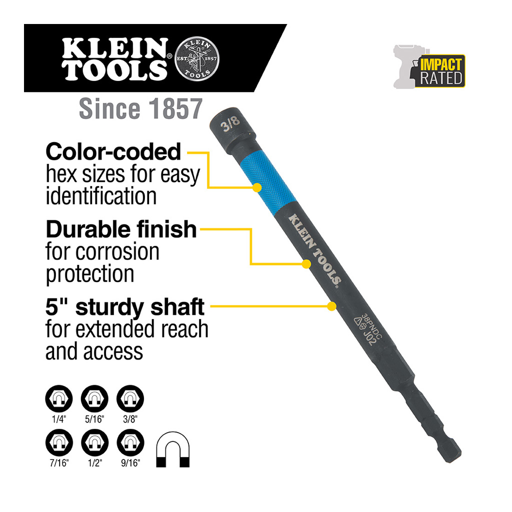 Klein-32930-Magnetic-Colour-Coded-Power-Nut-Setters-6pc